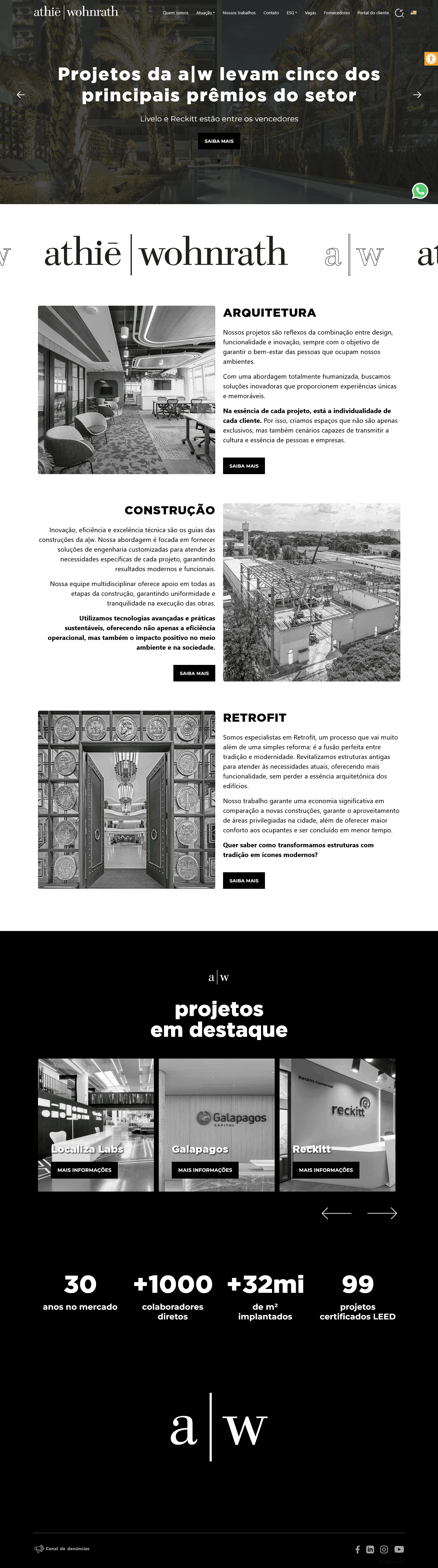 Full Athié Wohnrath home page, from header to footer