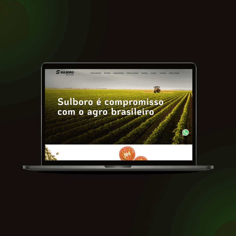 Sulboro website home page shown on a laptop